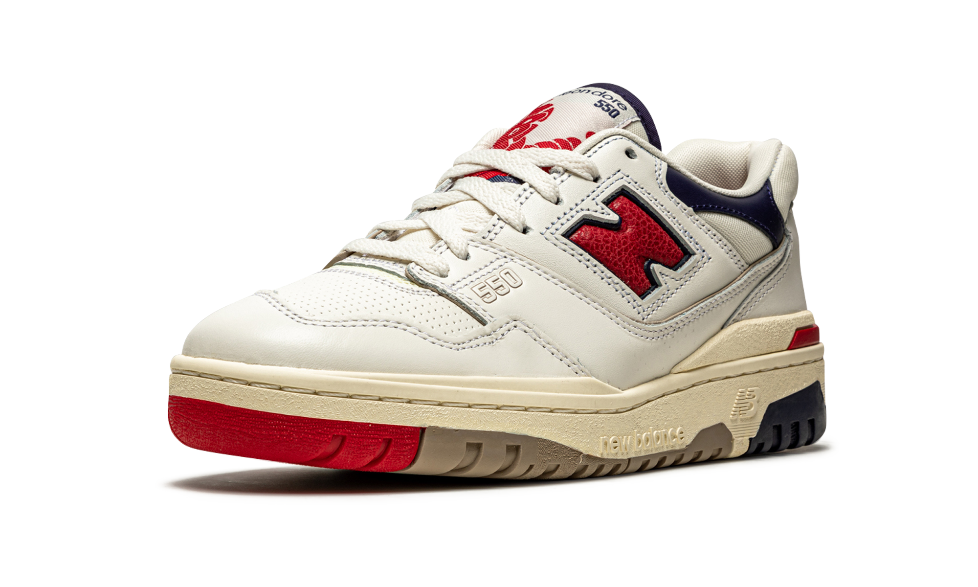 550 "Aime Leon Dore - White Navy Red" BB550A3