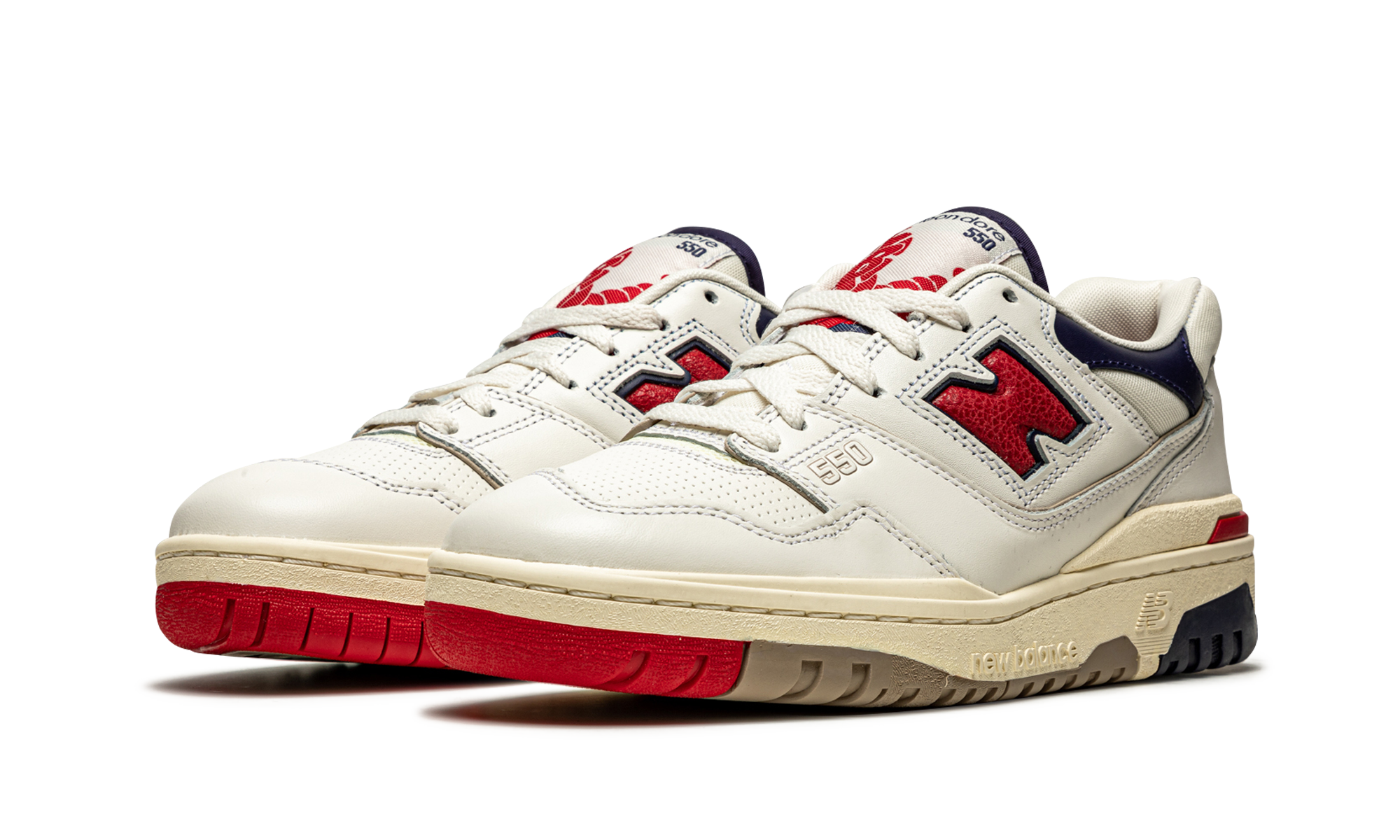 550 "Aime Leon Dore - White Navy Red" BB550A3