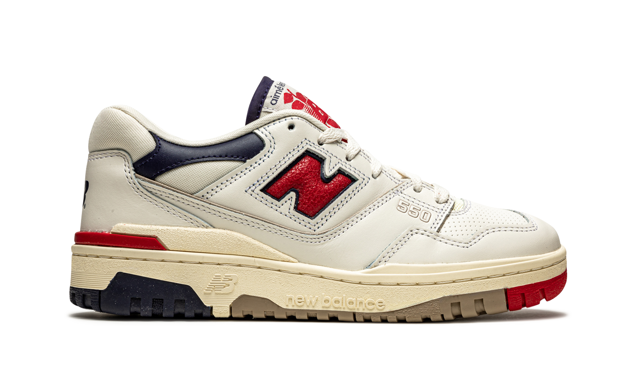 550 "Aime Leon Dore - White Navy Red" BB550A3