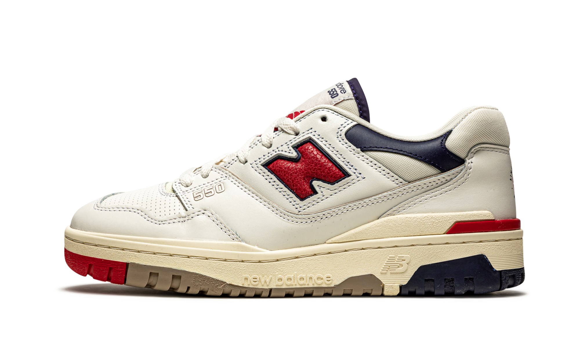 550 "Aime Leon Dore - White Navy Red" BB550A3