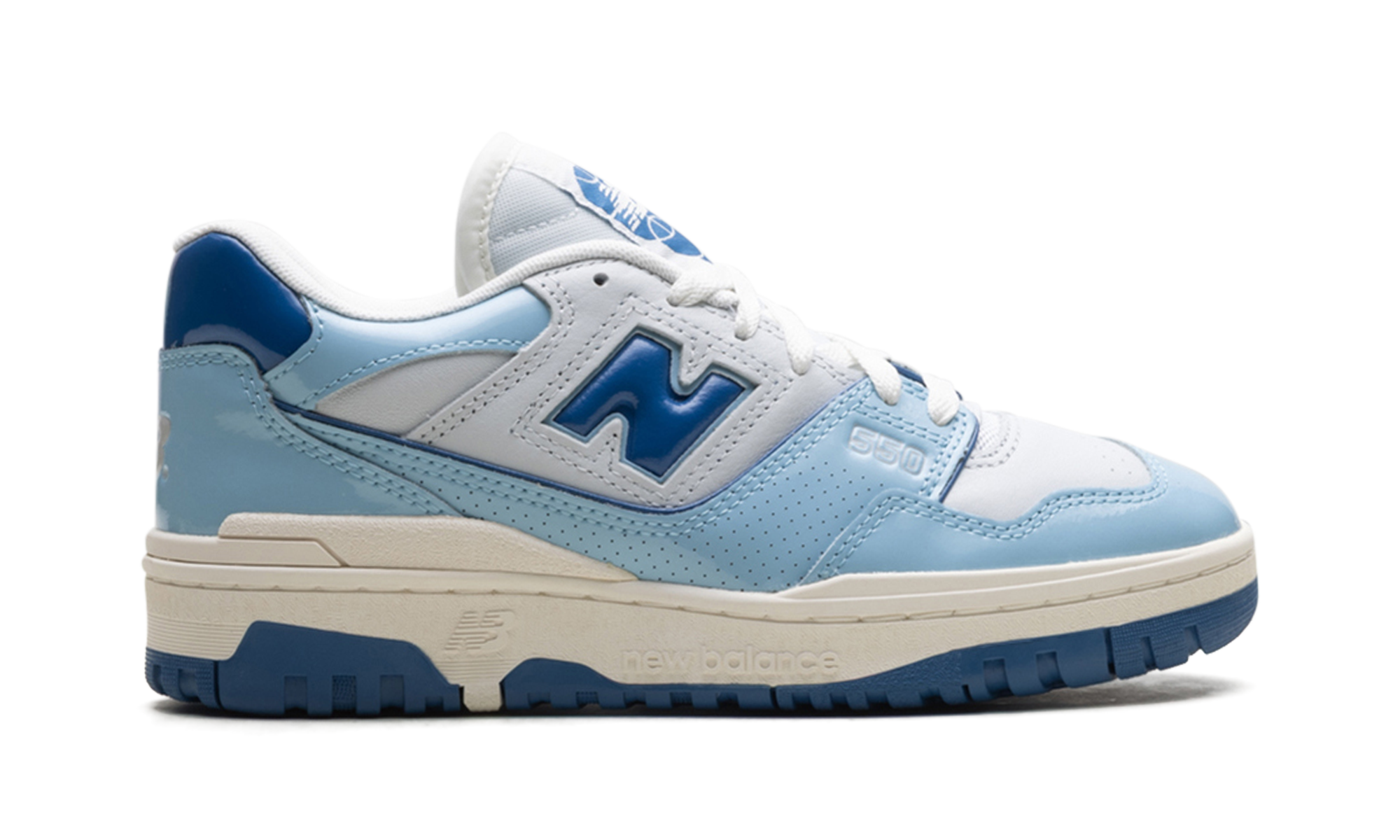 550 "Patent - White / Powder Blue" BB550YKE