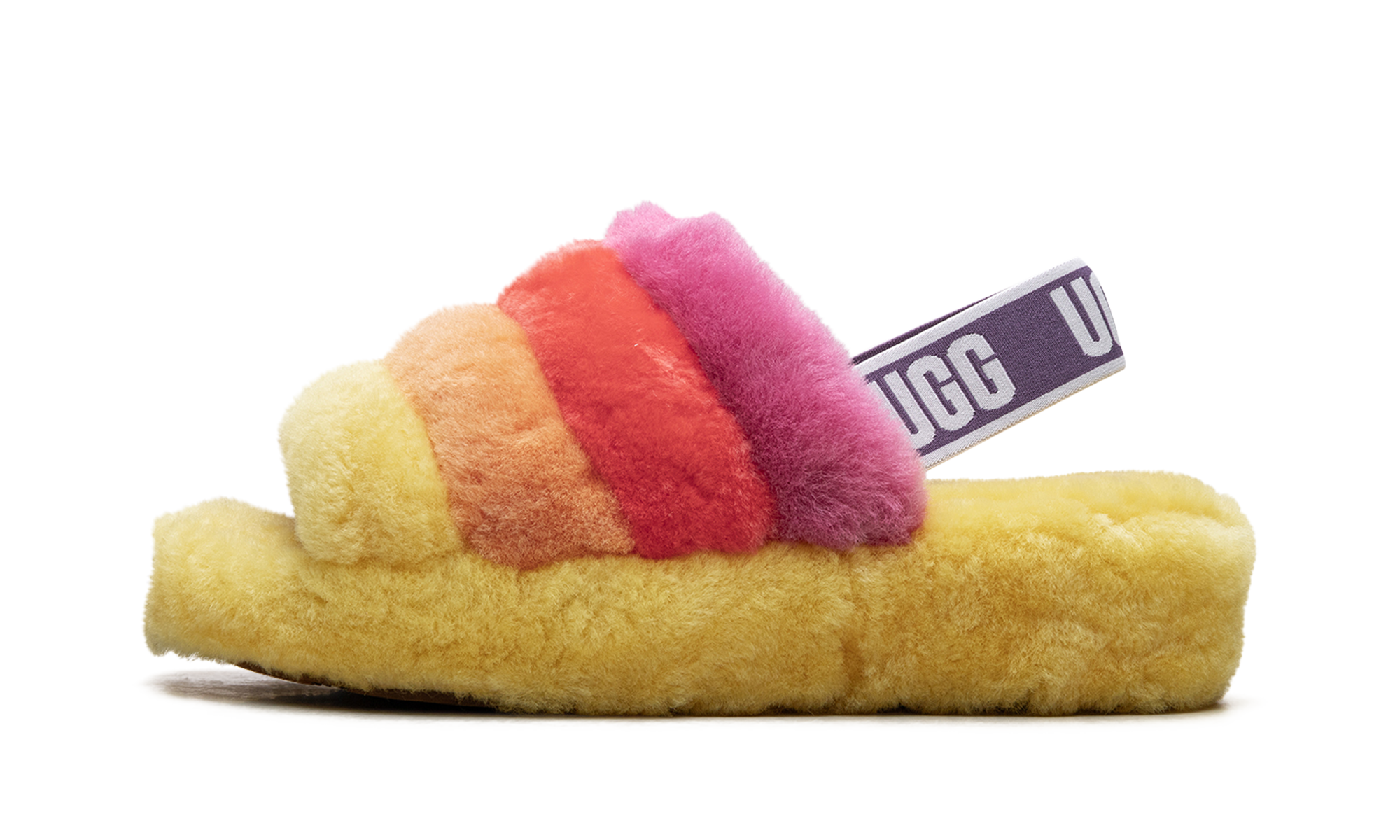 Fluff Yeah Slide WMNS "Rainbow Yellow" 1097169 PRYW