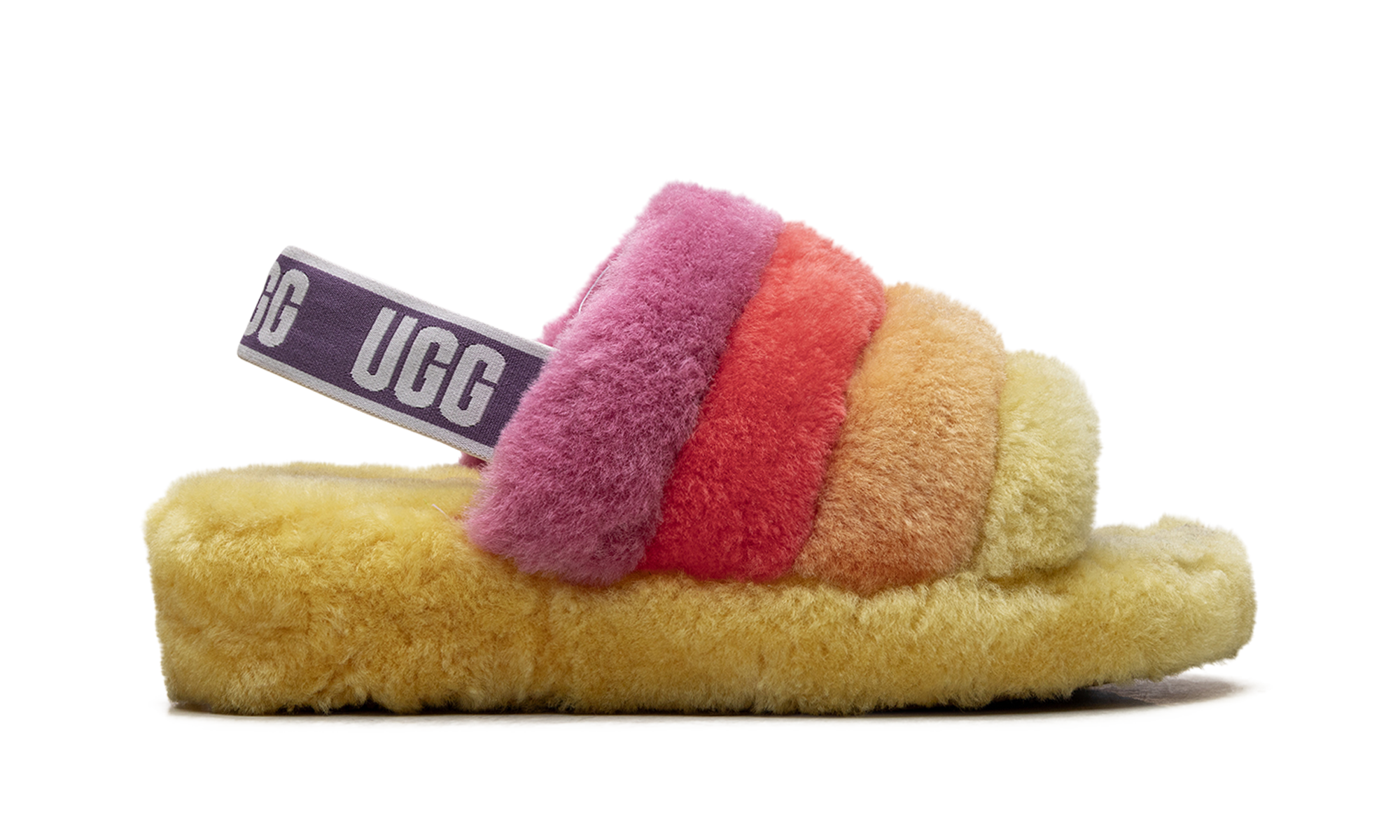 Fluff Yeah Slide WMNS "Rainbow Yellow" 1097169 PRYW